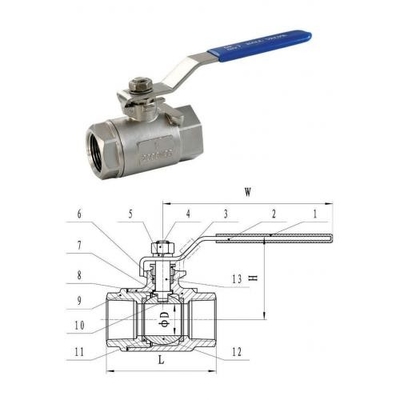 Stainless Steel CF8 / CF8M / CF3M 2 - PC Floating Ball Valve Female Threaded 1000 WOG